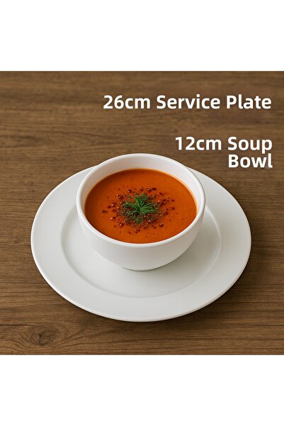 PEARSTORE 21 cm Oval Round Serving Plate and 6 Joker Soup Bowls Polycarbonate...