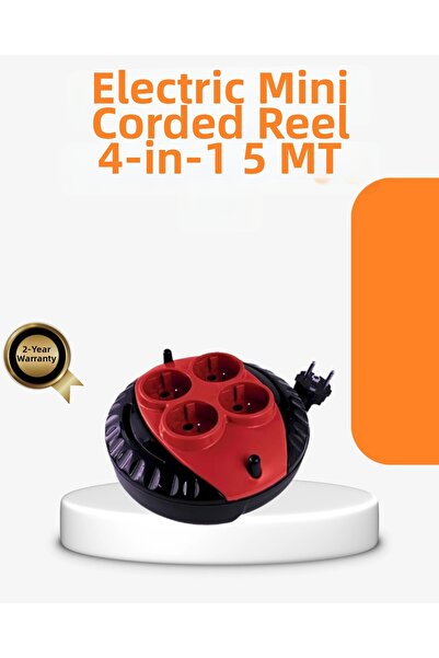Epilons Red Color 5 Meter 4-Wire Cable Reel Socket Azrlya-Kr-Rs34