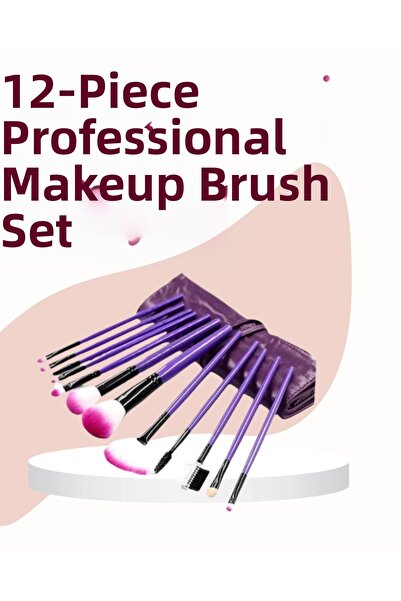 shopwave Set of 12 Makeup Brushes Made of Soft Fiber Bristles for Eyeshadow B...