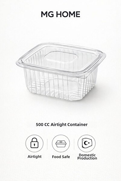 VENON ⭐   100 Pieces ⭐ 500 Gram Flat Leak-Proof Container Transparent Refrige...