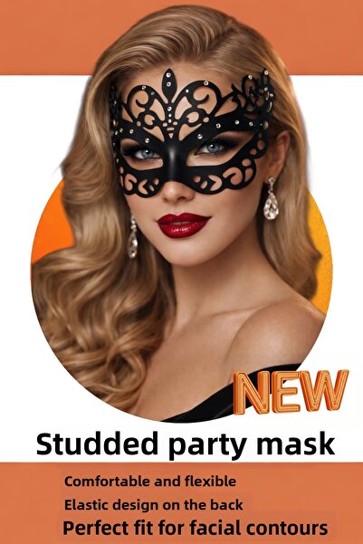 Outrock قناع رأس السنة - حفلة تنكرية من الدانتيل باللون الأسود