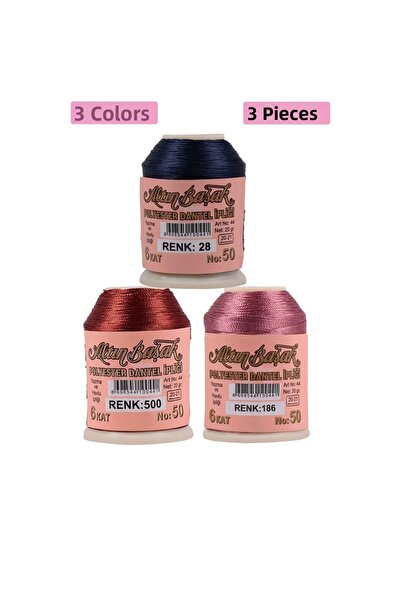 Royaleks 3 bucăți fir de broderie și dantelă Goldbaşak 20 gr - Nr.: 500 - 186...