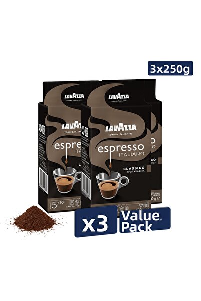LavAzza قهوة إسبريسو كلاسيكو إيطاليانو المطحونة المفلترة، 250 جرام |   حزمة م...