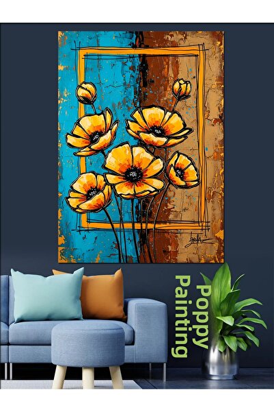 KanvasSepeti Galben strălucitor Vopsea în ulei de înaltă calitate texturat Pâ...