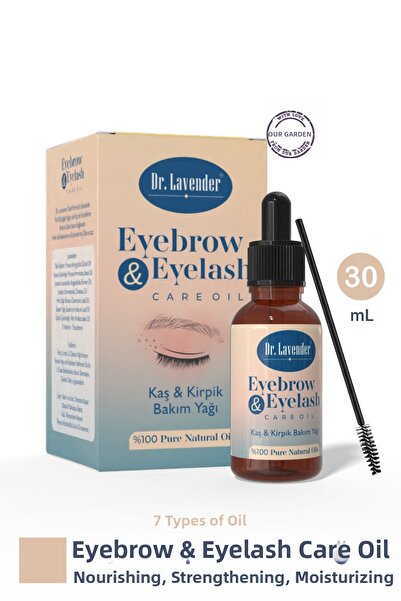 Dr.Lavender 7 Natural Oil Eyebrow and Eyelash Care Serum with Brush Gift - Castor Oil and Vitamin E Nourishing 30 ml