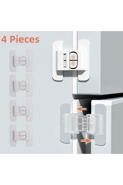 İstangül Butik 4 bucăți încuietoare pentru copii pentru sertarul frigiderului și ușa dulapului