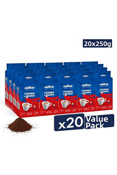 LavAzza كريما إي غوستو قهوة مفلترة مطحونة 250 جرام |   حزمة مميزة من 20 قطعة