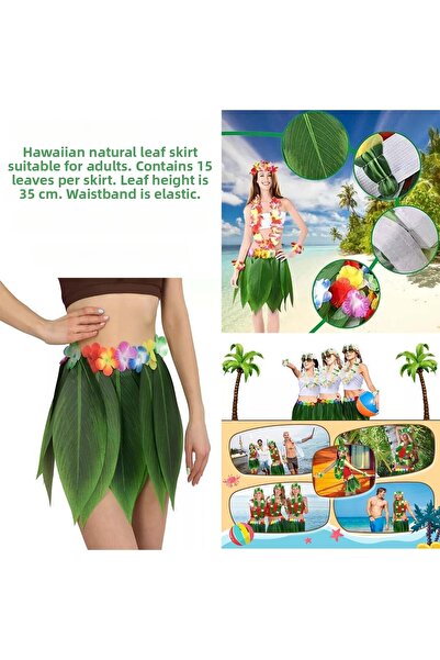 Samur Tropical Inspired Hawaiian Leaf Party Skirt Adult Size