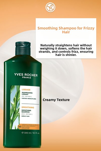 Yves Rocher Soothing Prebiotic Shampoo-Rebellious and Fluffy Hair / Lissage-Does Not Contain Sls,Sles,Vegan-300Ml
