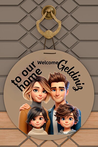 Dormot Ornament de ușă cu tematică de familie, imprimare digitală modernă, 30...