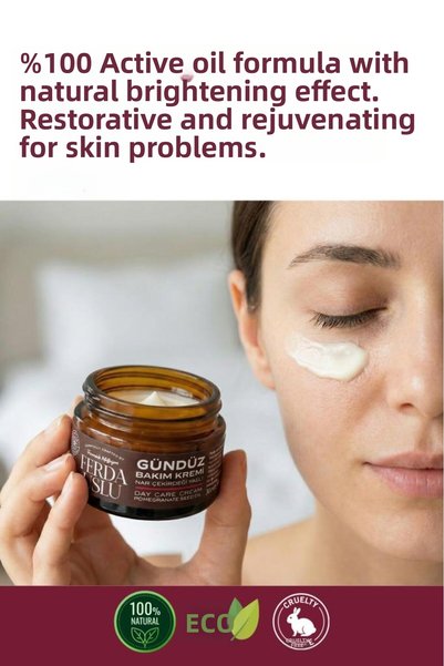 Fermente Mutfağım Day Care Cream - 3 Pieces Pomegranate Seed Oil Brightening Effect Hand & Face 30 ml