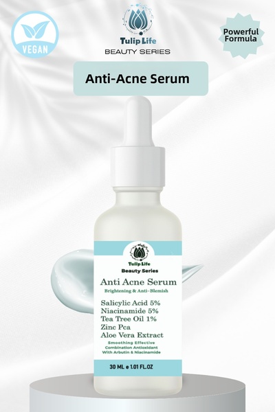 Tuliplife سيروم حمض الساليسيليك وحمض الأزيليك والنياسيناميد، تركيبة فعالة لمكافحة حب الشباب وتوازن الدهون والمسام