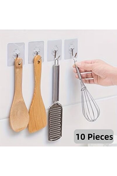 My Reality Fashion 10 Pcs Self-Adhesive Transparent Hanger