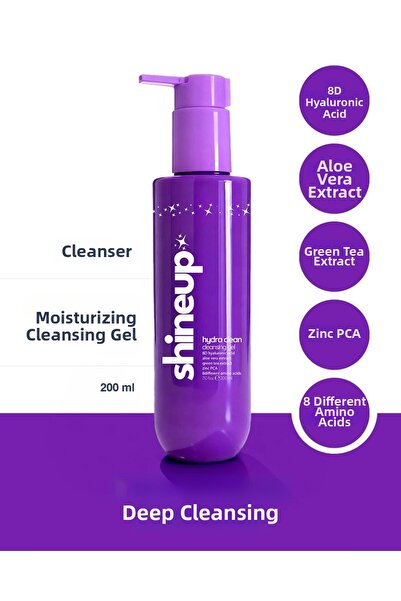 shineup جل تنظيف الوجه هيدرا كلين لجميع أنواع البشرة 200 مل