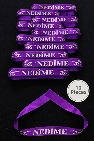 ZEYMERADE Purple Silver Bridesmaid Arm Ribbon, 10 Pieces Armlet Wristband Band, Henna Night Wedding Bride Bachelorette
