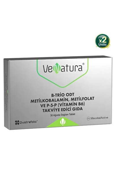VeNatura B-Trio Odt Methylcobalamin Methyl Folate and Vitamin B6 30 Tablets 2 Pieces