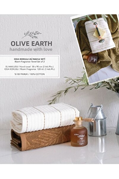 İyi Geceler İstanbul طقم مناشف معطرة من ODA بلون زيتوني بني (50 × 90 سم)