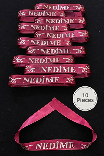 ZEYMERADE Burgundy Silver Bridesmaid Arm Ribbon, 10 Pieces Armlet Wristband Band, Henna Night Wedding Bride Bachelorette