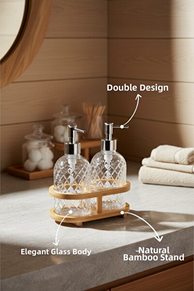 Bambum Lanzo Bamboo Stand 2-Piece Soap Dish Set