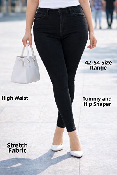 CEDY DENIM Slim Fit Jeans Plus Size High Waist Slim Fit Stretchy Denim Pants C597