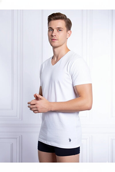 U.S. Polo Assn. Us Polo Assn Ανδρικό λευκό εσώρουχο 2 πακέτων με κοντό μανίκι...