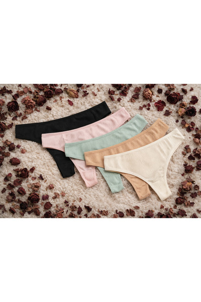 ARONA Fitilli 5’li Renkli Külot Tanga Seti