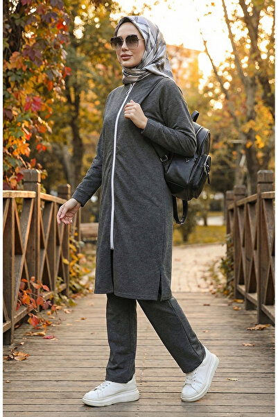 sefamerve Fermuarlı Eşofman Takım 3044-01 Antrasit