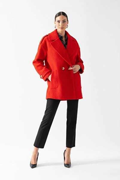 Spazio Renuccio Kruvaze Yandan Cepli Salaş Kaban KIRMIZI