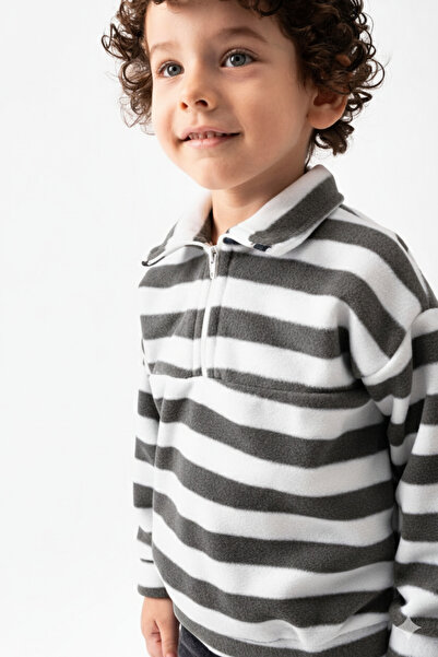 Little Baby Swea pentru băieți cu guler polo în dungi tricou