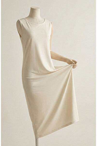 sefamerve Ärmelloses langes Unterkleid 6041-03 Creme