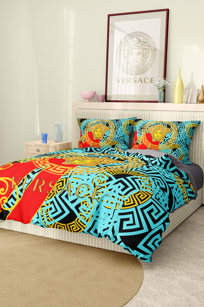 Marcalanya طقم أغطية لحاف قطن ساتين محبوك من قماش الساتين من قماش الساتين مزد...