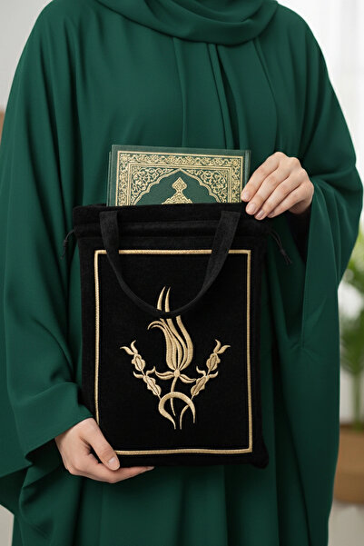 LUGMO Çeyizlik Kuran Çantası, Terlik Çantası Siyah