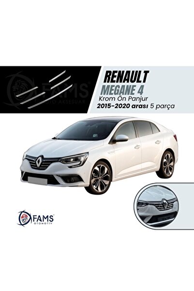 FAMS OTO AKSESUAR Renault Megane 4 Krom Ön Panjur 5 Prç, 2015-2020 Üzerip, Çe...