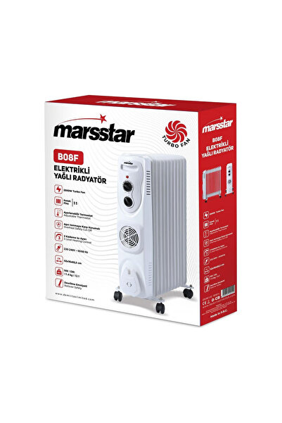 Marsstar B08F Turbo Fanlı 11 Dilim Elektrikli Yağlı Radyatör, 2500 Watt Petek Isıtıcı