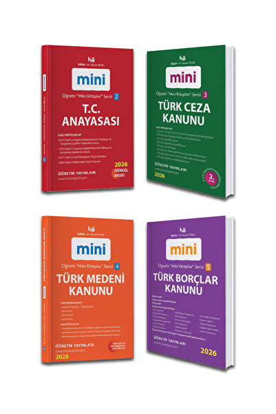 hukuk öğretir 2026 Cep Seti - T.c. Anayasası - Türk Ceza Kanunu Tck - Medeni Ve Borçlar Kanunu - Murat Aksel