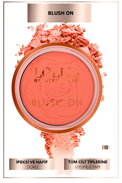 Lollis Blush On Toz Allık Doğal Görünüm Veren Kadifemsi Dokulu 02