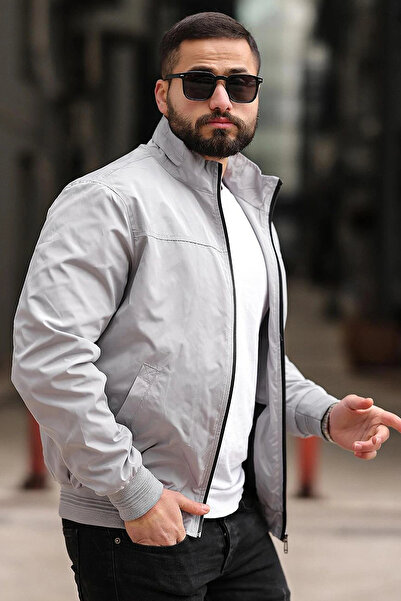 LUGMO قميص وسترة رجالية - معطف Baharlico مبطن باللون الرمادي الموسمي