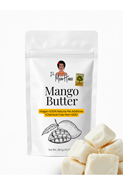 Dr. Mom Hand Organic Cosmetics زبدة المانجو 250 جرام - نقية وطبيعية 100%، معبأة على البارد، غير مكررة