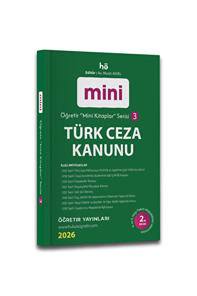 hukuk öğretir Türk Ceza Kanunu Mart 2026 Tck - Cep Kitabı - Hukuk Kitabı