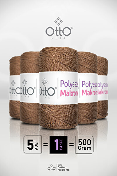 Otto خيط مكرامية من البوليستر - بني حليبي - عبوة من 5 قطع - 2 مم/100 جرام/100...