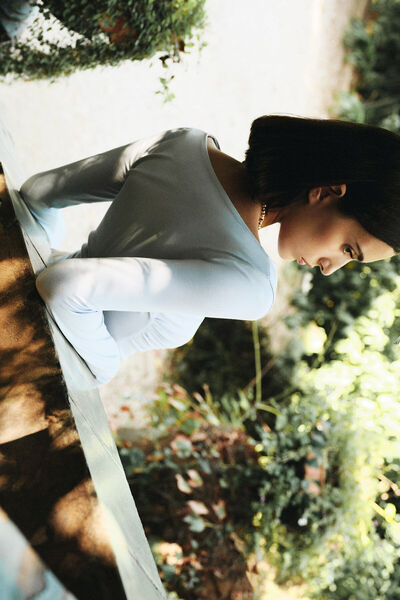 Pilea Blue Asymmetrical Blouse