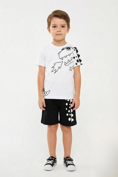 NEWKİDS Set băieți din bumbac pieptănat cu imprimeu pentru 3-6 ani