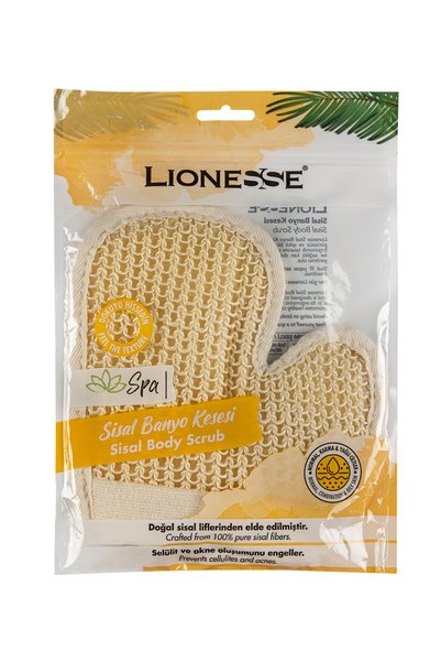 Lionesse Sisal Gloves L-433 - 100% Natural, Exfoliating Effect