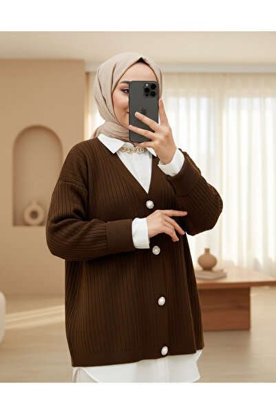 HİJABAYA سترة صوفية محبوكة بأزرار