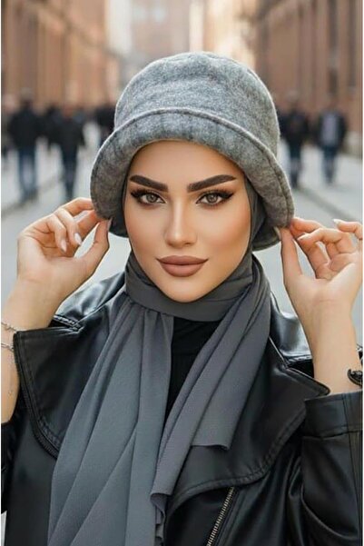 Aişe tesettür Füme Vintage Şapka