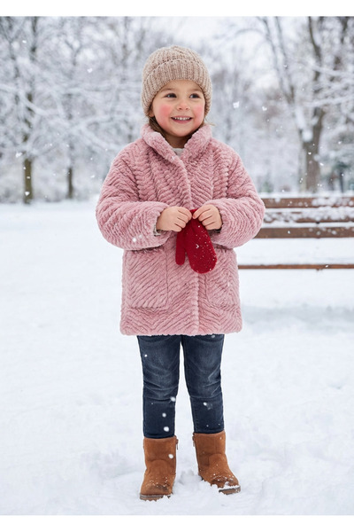 MAYORAL Дівчача пухнаста куртка рожевого кольору 4441