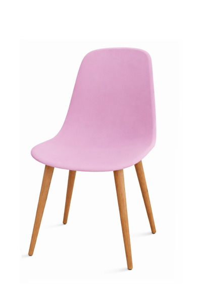 Estelia Abant Eames Sandalye Pembe Mutfak Sandalyesi – Ahşap Naturel Ayaklı, ...