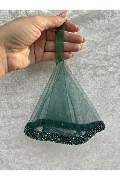 SırmalıHome Kına Geceleri İçin Özel Nakışlı YEŞİL Boncuklu Gelin Halay Mendil...