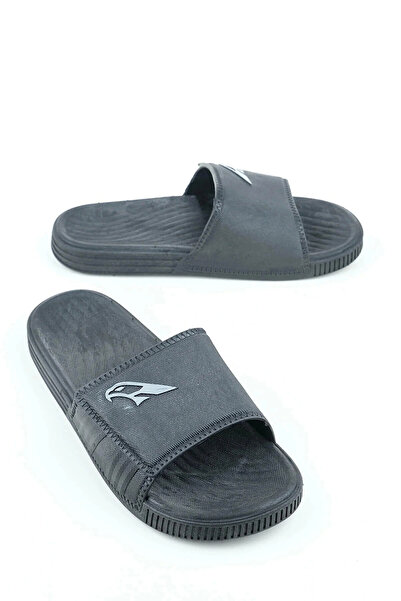 GEZER Erkek Kaymaz Terlik Balkon Plaj Havuz Islak Zemin Terliği Kartal Siyah