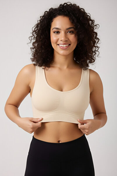 MİSTİRİK Rosella Model Sıkılaştırıcı Kalın Askılı Pedsiz Büstiyer Ten Renk06